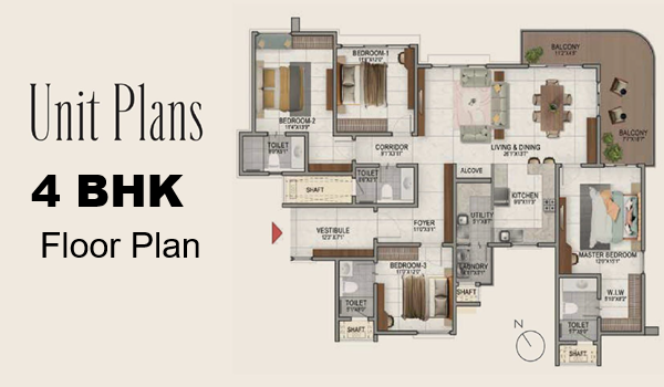4.5 BHK Floor Plan